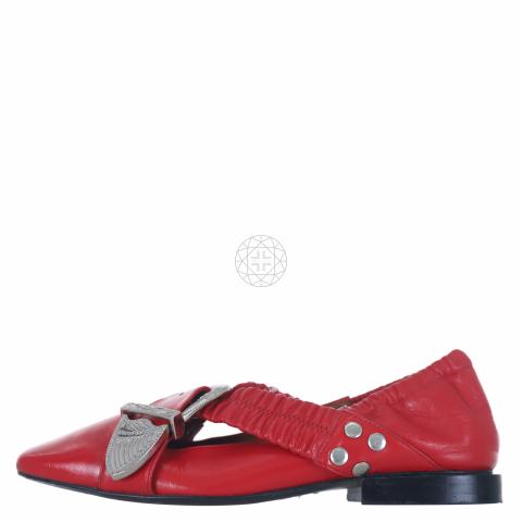 Sell Toga Pulla Buckle Embellished Flats - Red | HuntStreet.com